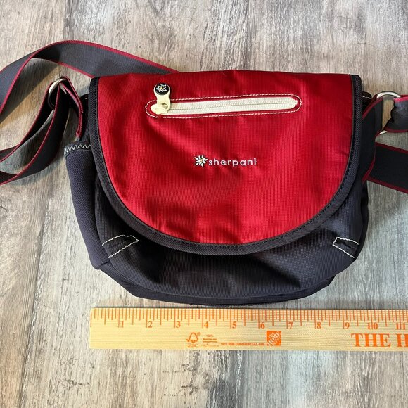 Sherpani Milli Nylon Crossbody Bag Mini-Messenger, Red and Black - Picture 11 of 12